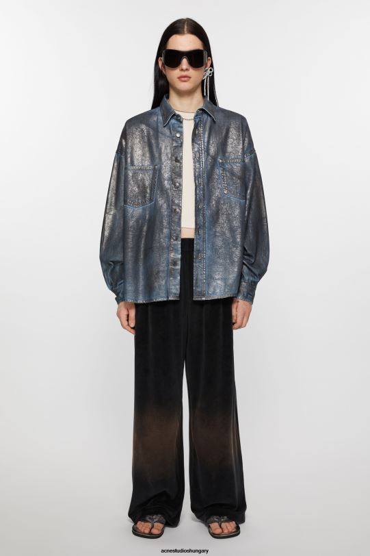 Acne Studios ruházat fekete B826R1035 velúr nadrág