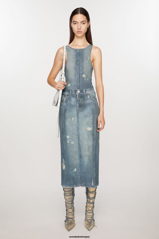 Acne Studios ruházat farmer kék B826R248 nyomtatott szoknya